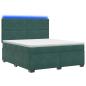Preview: Boxspringbett mit Matratze Dunkelgrün 140 x 190 cm Samt