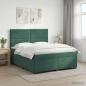 Preview: Boxspringbett mit Matratze Dunkelgrün 140 x 190 cm Samt