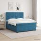 Preview: Boxspringbett mit Matratze mit Kopfteil Blau 140 x 190 cm Samt