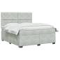 Preview: Boxspringbett mit Matratze Hellgrau 140 x 190 cm Samt