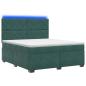 Preview: Boxspringbett mit Matratze Dunkelgrün 140 x 190 cm Samt