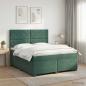 Preview: Boxspringbett mit Matratze Dunkelgrün 140 x 190 cm Samt