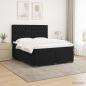 Preview: ARDEBO.de - Boxspringbett mit Matratze Schwarz 140 x 200 cm Samt