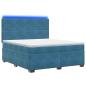 Preview: Boxspringbett mit Matratze mit Kopfteil Blau 140 x 200 cm Samt
