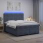 Preview: ARDEBO.de - Boxspringbett mit Matratze Dunkelgrau 160 x 200 cm Samt