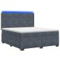 Preview: Boxspringbett mit Matratze Dunkelgrau 160 x 200 cm Samt
