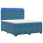 Preview: Boxspringbett mit Matratze mit Kopfteil Blau 160 x 200 cm Samt