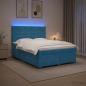 Preview: Boxspringbett mit Matratze mit Kopfteil Blau 160 x 200 cm Samt