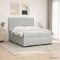 Preview: ARDEBO.de - Boxspringbett mit Matratze Hellgrau 200 x 200 cm Samt