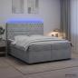 Preview: Boxspringbett mit Matratze Hellgrau 200 x 200 cm Samt