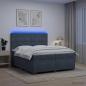 Preview: ARDEBO.de - Boxspringbett mit Matratze Dunkelgrau 200 x 200 cm Samt