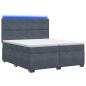 Preview: Boxspringbett mit Matratze Dunkelgrau 200 x 200 cm Samt