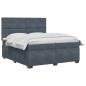 Preview: Boxspringbett mit Matratze Dunkelgrau 200 x 200 cm Samt