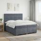 Preview: Boxspringbett mit Matratze Dunkelgrau 200 x 200 cm Samt