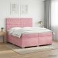 Preview: ARDEBO.de - Boxspringbett mit Matratze mit Kopfteil Rosa 200 x 200 cm Samt