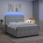 Preview: ARDEBO.de - Boxspringbett mit Matratze Hellgrau 200 x 200 cm Samt