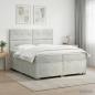 Preview: Boxspringbett mit Matratze Hellgrau 200 x 200 cm Samt