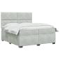 Preview: Boxspringbett mit Matratze Hellgrau 200 x 200 cm Samt