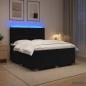 Preview: ARDEBO.de - Boxspringbett mit Matratze Schwarz 200 x 200 cm Samt