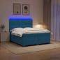 Preview: ARDEBO.de - Boxspringbett mit Matratze mit Kopfteil Blau 200 x 200 cm Samt