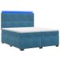 Preview: Boxspringbett mit Matratze mit Kopfteil Blau 200 x 200 cm Samt