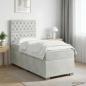 Preview: ARDEBO.de - Boxspringbett mit Matratze und LED Hellgrau 90 x 190 cm Samt