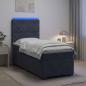 Preview: ARDEBO.de - Boxspringbett mit Matratze und LED Dunkelgrau 90 x 190 cm Samt