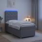 Preview: Boxspringbett mit Matratze Hellgrau 90 x 190 cm Stoff