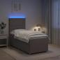 Preview: Boxspringbett mit Matratze mit Kopfteil Taupe 90 x 200 cm Stoff