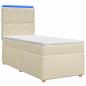 Preview: Boxspringbett mit Matratze mit Kopfteil Creme 90 x 200 cm Stoff