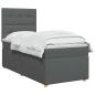 Preview: Boxspringbett mit Matratze Dunkelgrau 100 x 200 cm Stoff