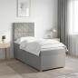 Preview: ARDEBO.de - Boxspringbett mit Matratze Hellgrau 100 x 200 cm Stoff