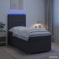 Preview: ARDEBO.de - Boxspringbett mit Matratze Dunkelgrau 100 x 200 cm Stoff