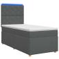 Preview: Boxspringbett mit Matratze Dunkelgrau 100 x 200 cm Stoff