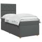 Preview: Boxspringbett mit Matratze Dunkelgrau 100 x 200 cm Stoff
