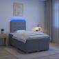 Preview: ARDEBO.de - Boxspringbett mit Matratze Hellgrau 120 x 190 cm Stoff