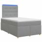 Preview: Boxspringbett mit Matratze Hellgrau 120 x 190 cm Stoff