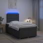 Preview: ARDEBO.de - Boxspringbett mit Matratze Dunkelgrau 120 x 190 cm Stoff
