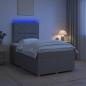 Preview: ARDEBO.de - Boxspringbett mit Matratze Hellgrau 120 x 190 cm Stoff