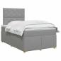 Preview: Boxspringbett mit Matratze Hellgrau 120 x 190 cm Stoff