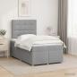 Preview: Boxspringbett mit Matratze Hellgrau 120 x 200 cm Stoff