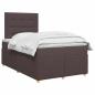 Preview: Boxspringbett mit Matratze Dunkelbraun 120 x 200 cm Stoff