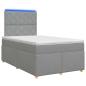 Preview: Boxspringbett mit Matratze Hellgrau 120 x 200 cm Stoff