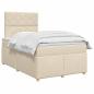 Preview: Boxspringbett mit Matratze Creme 120 x 200 cm Stoff