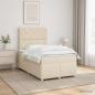 Preview: Boxspringbett mit Matratze Creme 120 x 200 cm Stoff