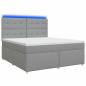 Preview: Boxspringbett mit Matratze Hellgrau 160 x 200 cm Stoff