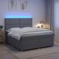 Preview: ARDEBO.de - Boxspringbett mit Matratze Hellgrau 160 x 200 cm Stoff