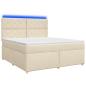 Preview: Boxspringbett mit Matratze Creme 160 x 200 cm Stoff