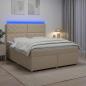 Preview: Boxspringbett mit Matratze Creme 160 x 200 cm Stoff