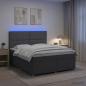 Preview: ARDEBO.de - Boxspringbett mit Matratze Dunkelgrau 180 x 200 cm Stoff